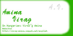 amina virag business card